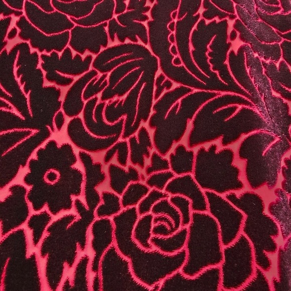 Sundance Blouse Womens Large Burgundy Floral Velvet Silk Blend Button Up Boho - Picture 4 of 11